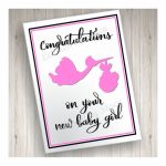 New Baby Card/ Baby Girl Card/ Printable Card/ Downloadable Card | Baby Girl Card Printable