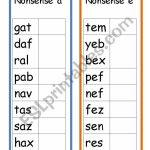 Nonsense Words   Esl Worksheettw Karen | Nonsense Word Flash Cards Printables
