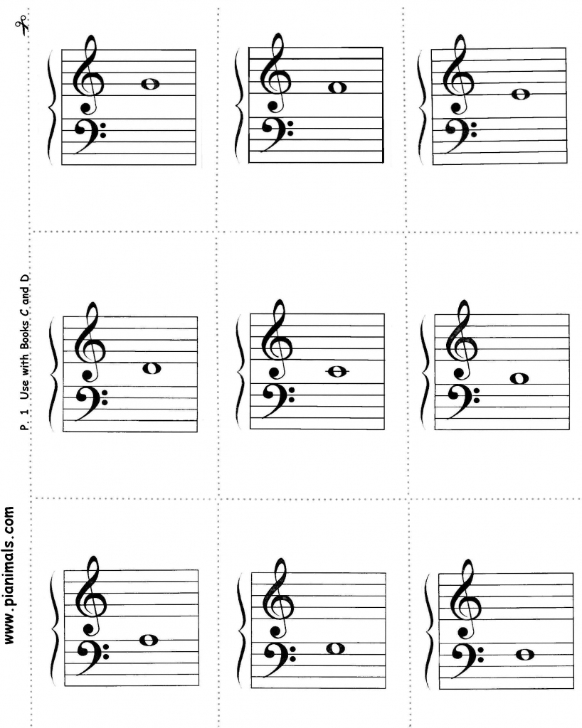 Piano Music Notes Flash Cards Printable Printable Card Free