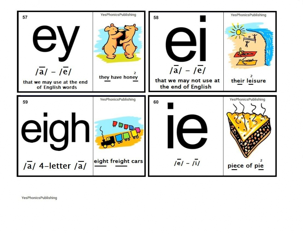 Orton-Spalding Phonograms - Illustrated Flash Cards - &amp;#039;ey&amp;#039;, &amp;#039;ei | Spalding Phonogram Cards Printable