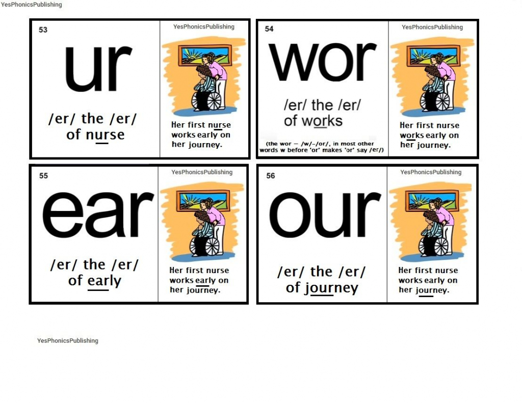 Orton-Spalding Phonograms - Illustrated Flash Cards - &amp;#039;ur&amp;#039;, &amp;#039;wor | Spalding Phonogram Cards Printable