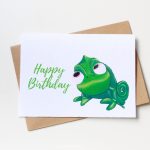 Pascal Birthday Card Disney Tangled Printable Painted Cards | Etsy | Printable Rapunzel Birthday Card