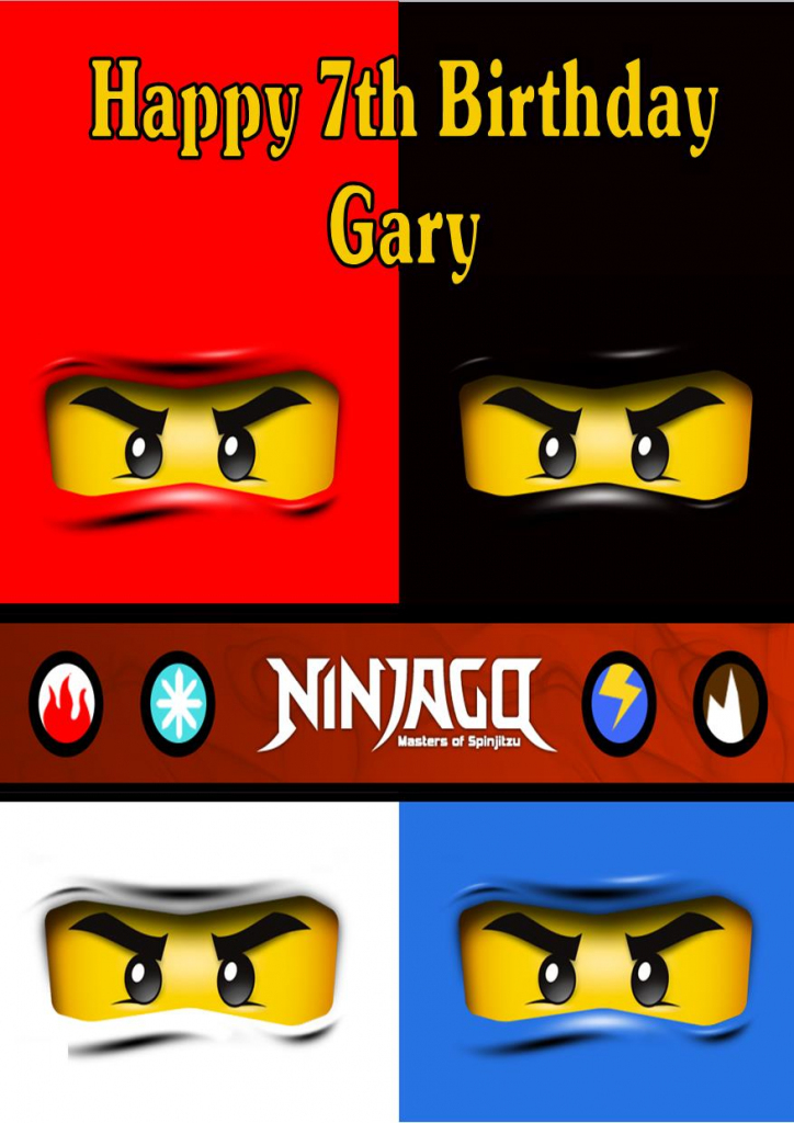 Personalised Lego Ninjago Birthday Card | Ninjago Printable Birthday Card