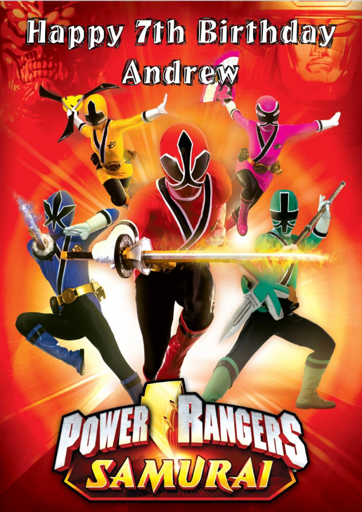 Personalised Power Rangers Birthday Card | Power Rangers Birthday Card Printable