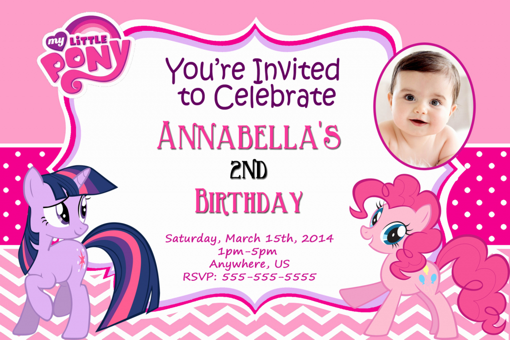 Personalized Invitation Card For Birthday Lovely Free My Little Pony | My Little Pony Printable Cards
