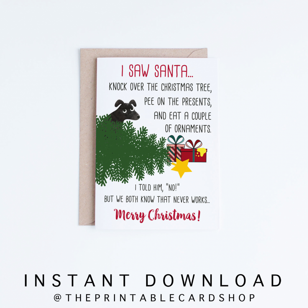 Pet Holiday Card Printable Christmas Cards From The Dog | Etsy | Christmas Cards For Dogs Printable