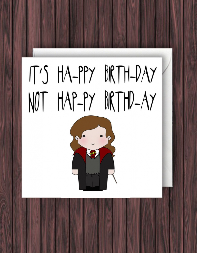 Pin Van Sophie Van Weelden Op Handletteren - Harry Potter Birthday | Harry Potter Birthday Card Printable