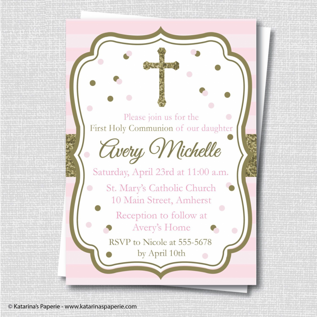 Pinannel On Kiddos | First Communion Invitations, Communion | First Holy Communion Cards Printable Free
