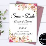 Pink Floral Save The Date Wedding Template Pink Floral Save The Date | Printable Save The Date Wedding Cards