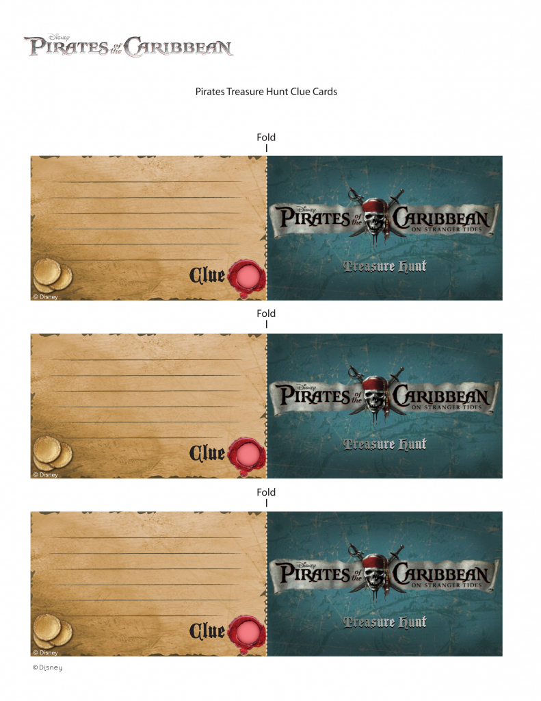 Pirates Of The Caribbean Treasure Hunt Clue Cards | Disney Family | Treasure Hunt Printable Clue Cards