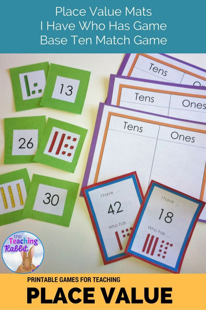 Place Value Games | First Grade Math | Base Ten Picture Cards Printable