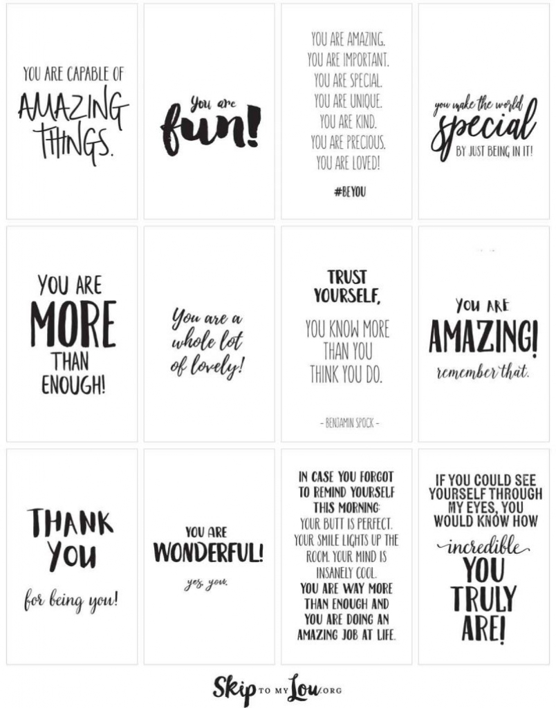 Positive Affirmations {Print And Share With Friends} | Skip To My Lou | Free Printable Positive Affirmation Cards