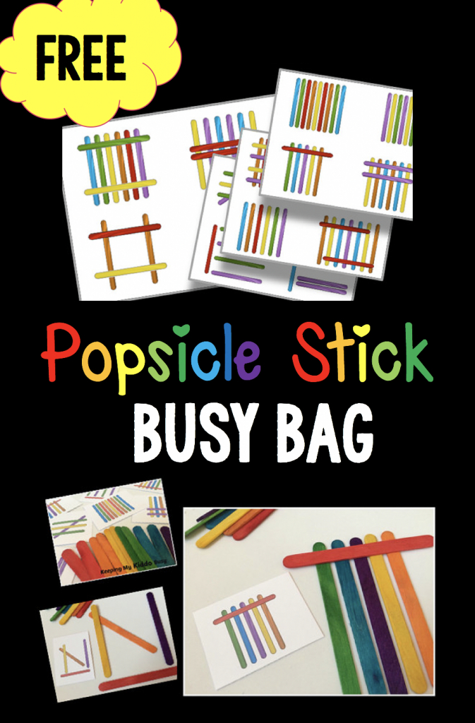 Colored Popsicle Stick Pattern Cards Printable