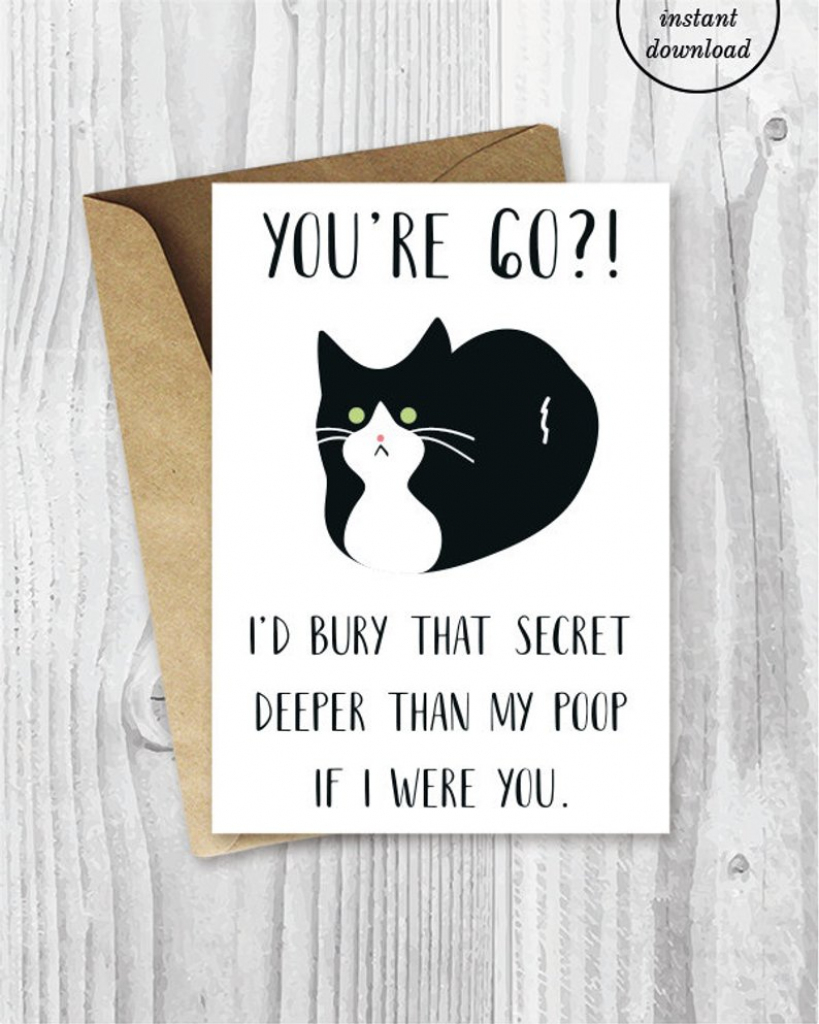 Printable 60Th Birthday Cards Funny Tuxedo Cat 60 Birthday | Etsy | Printable 60Th Birthday Cards