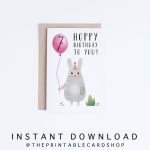 Printable 7Th Birthday Cards For Girls Hoppy Birthday Card | Etsy | 7Th Birthday Card Printable