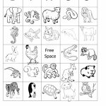 Printable Animal Bingo Card 1 Black And White Coloring Sheet | Printable Bingo Cards 4 Per Page