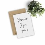 Printable Because I Love You Card Valentines Day Card Spouse | Etsy | Just Because I Love You Cards Printable