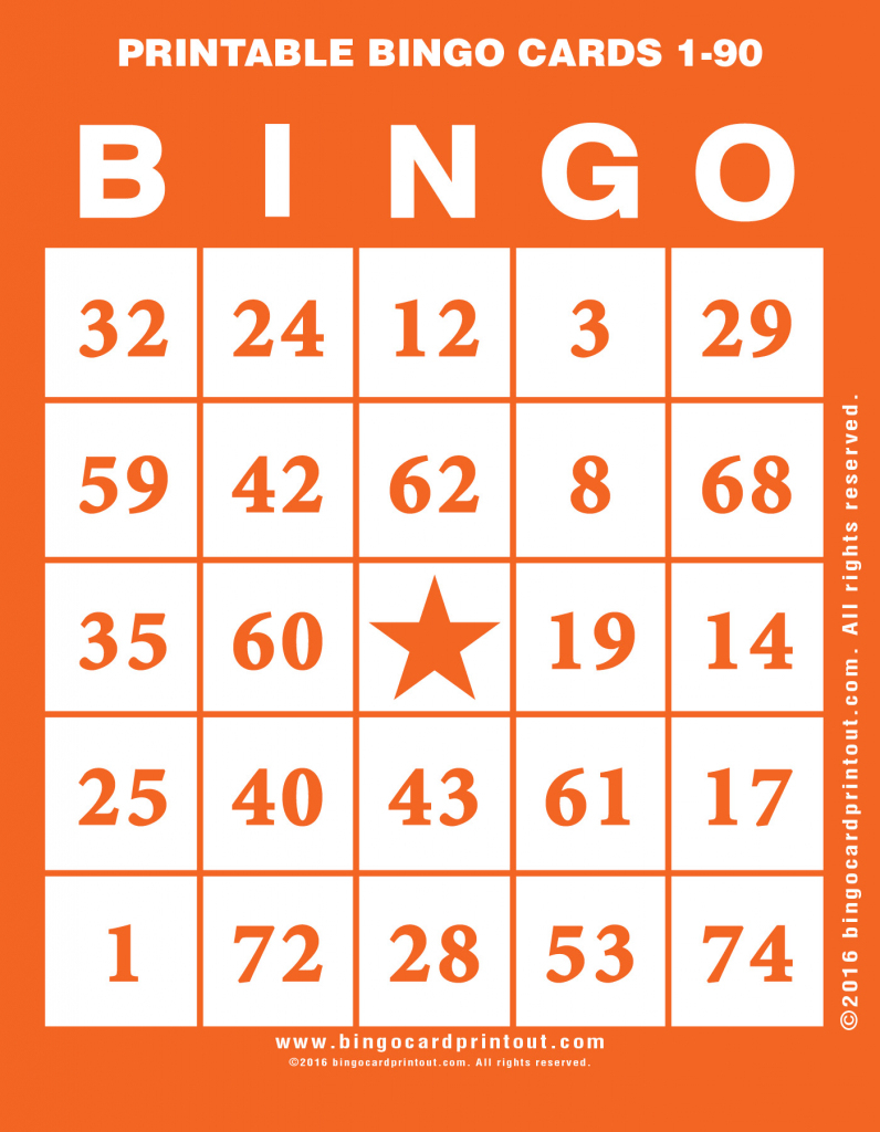 Printable Bingo Cards 1-90 - Bingocardprintout | Free Printable Bingo Cards 1 75