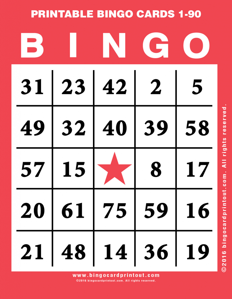 Free Printable Bingo Cards With Numbers 1 90 Pdf - Printable Templates