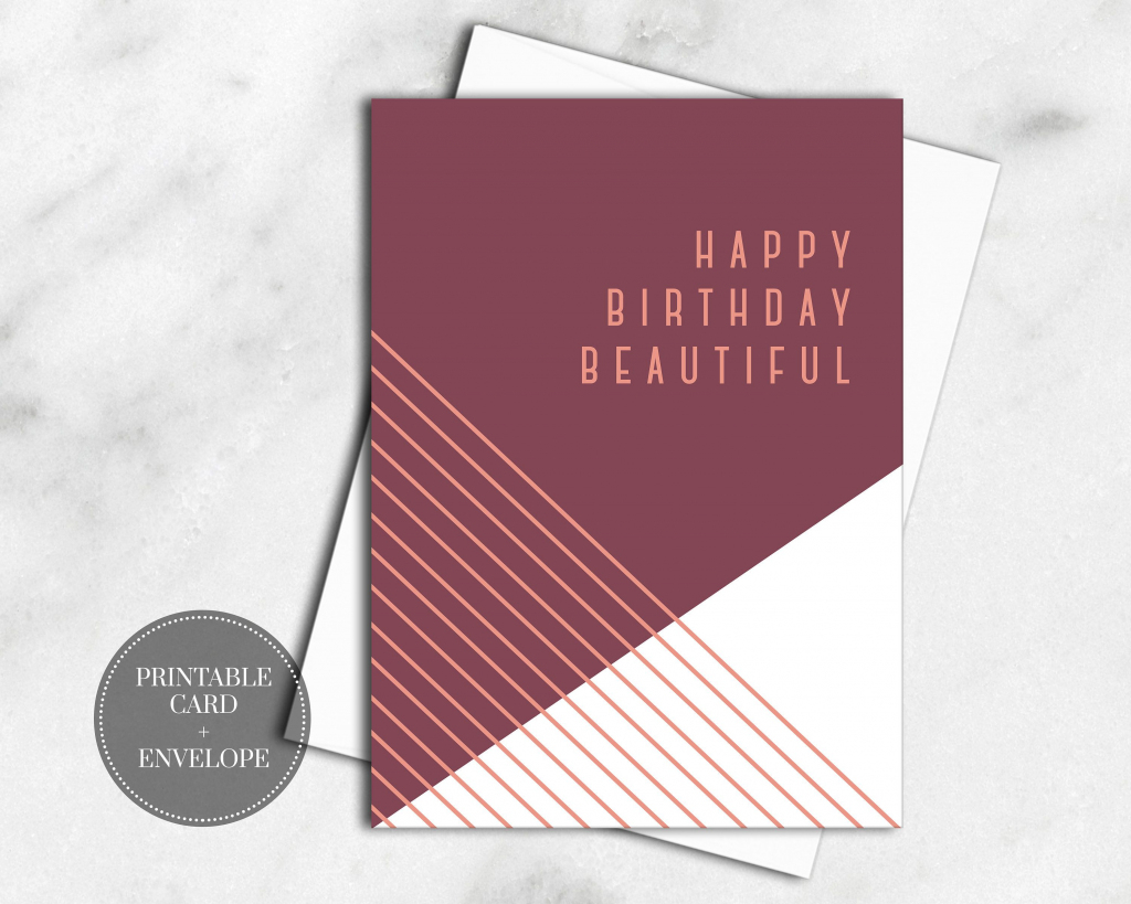 Printable Birthday Card Digital Download Girlfriend Gift For Her | Printable Birthday Cards For Wife