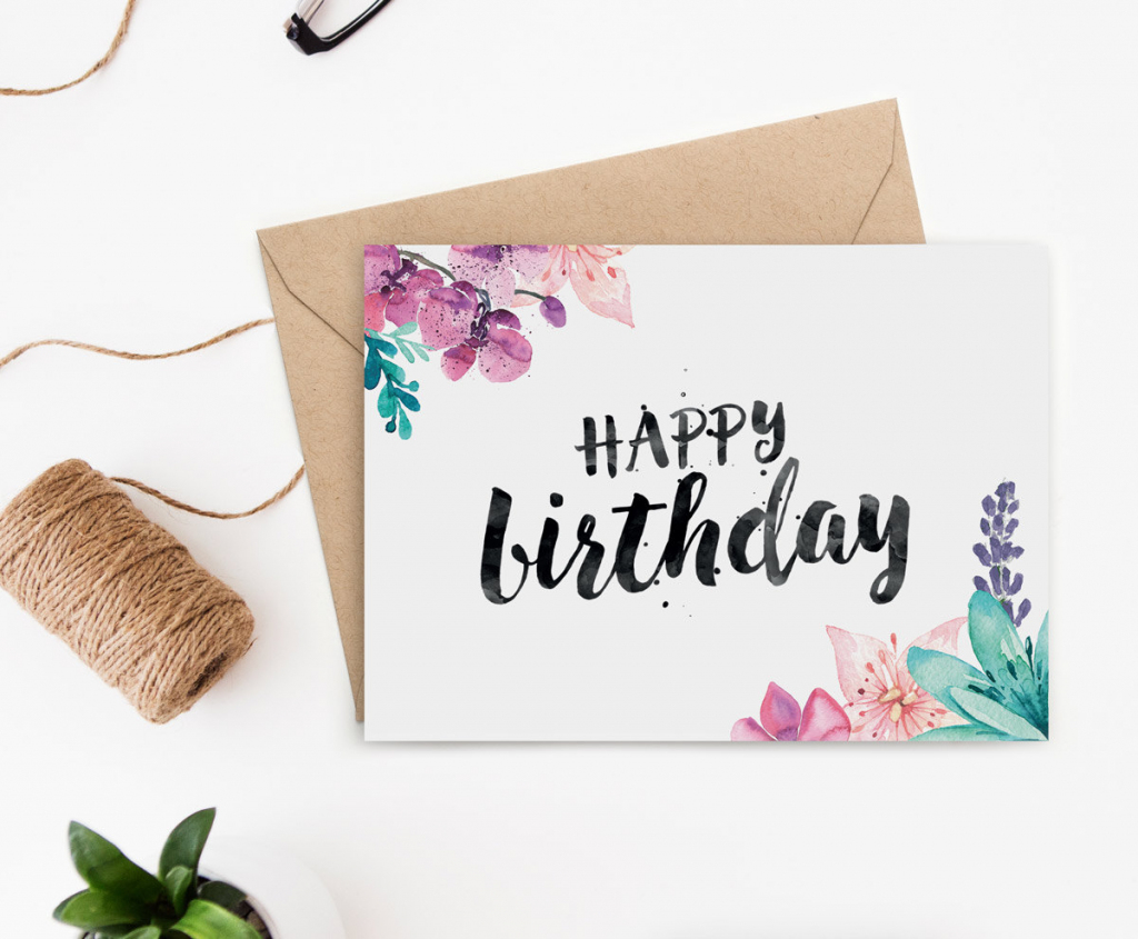 Printable Birthday Card For Her Birthday Download Feminine Etsy 