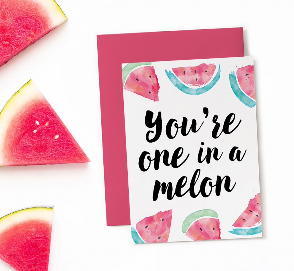 Printable Birthday Card - One In A Melon | Birthday Themes &amp;amp; Ideas | 14Th Birthday Cards Printable