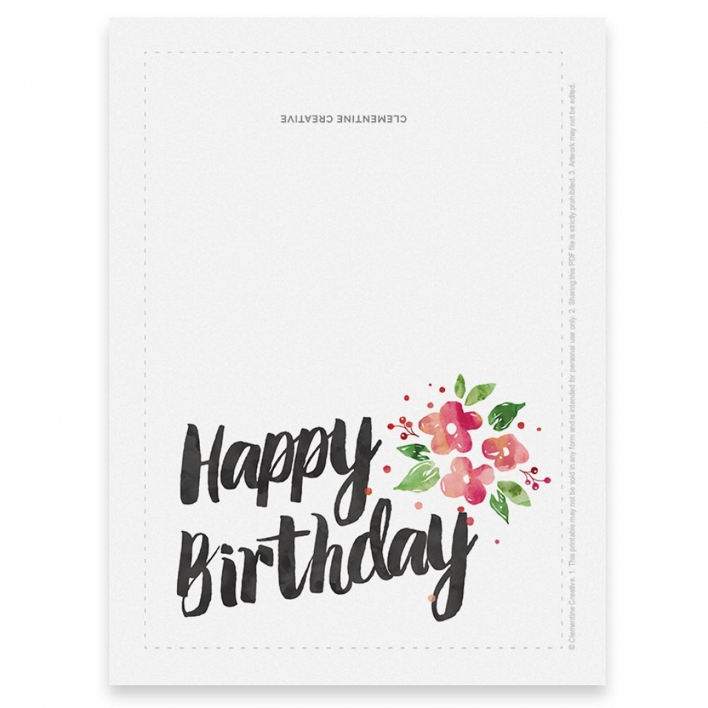 printable birthday cards foldable printable card free