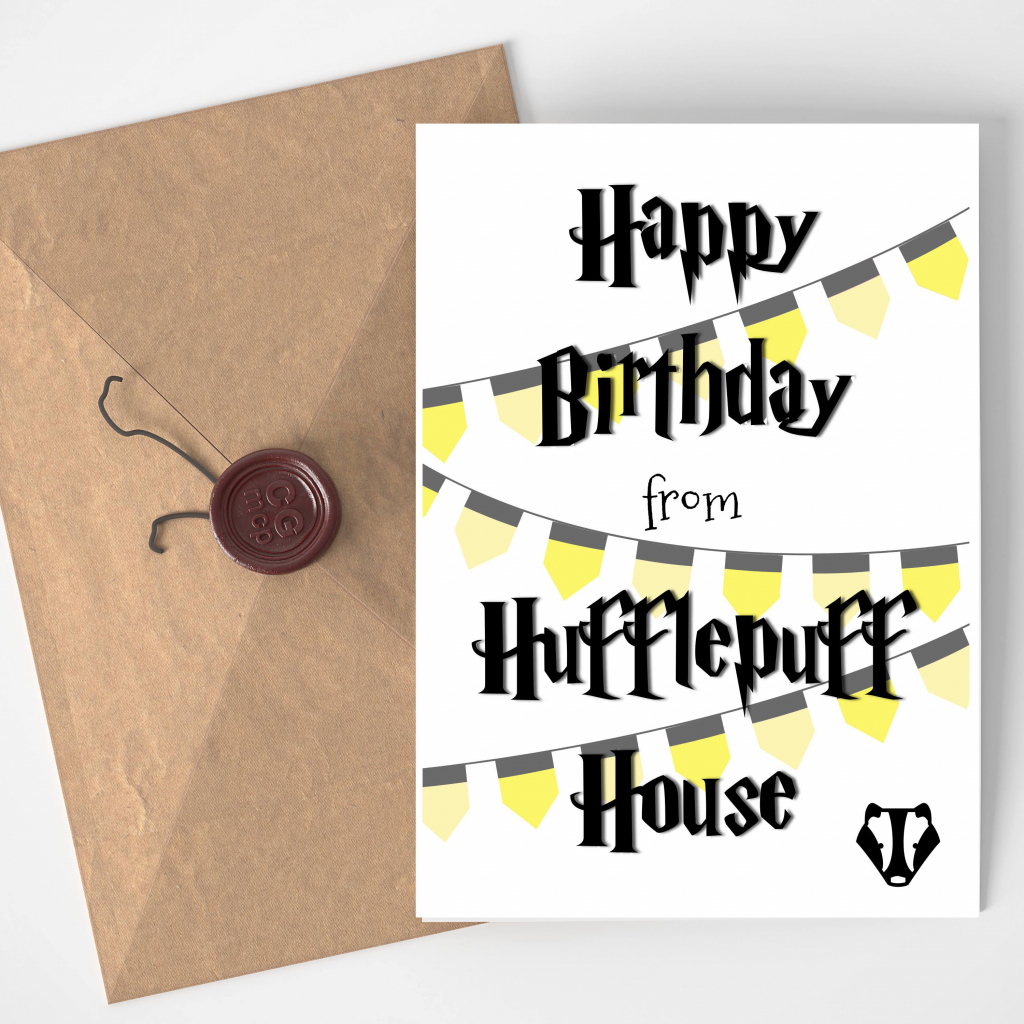 Harry Potter Blank Wizard Birthday Card Printable