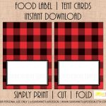 Printable Buffalo Plaid Food Label Tent Cards, Christmas, Holiday | Free Printable Christmas Tent Cards