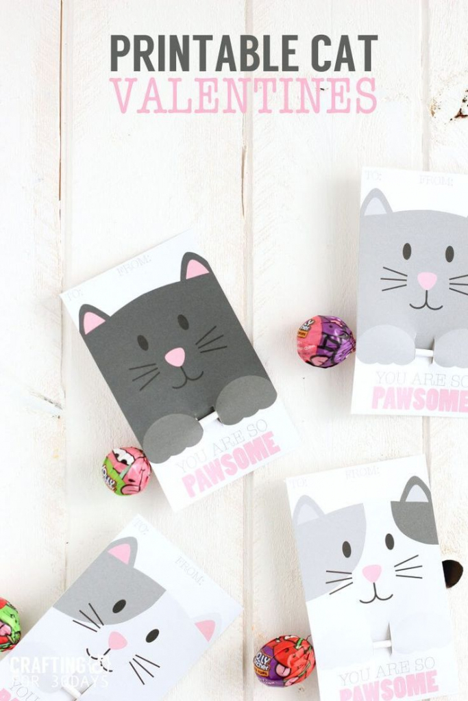 Printable Cat Valentine Day Cards | Valentine&amp;#039;s Day Ideas For Kids | Free Printable Cat Valentine Cards