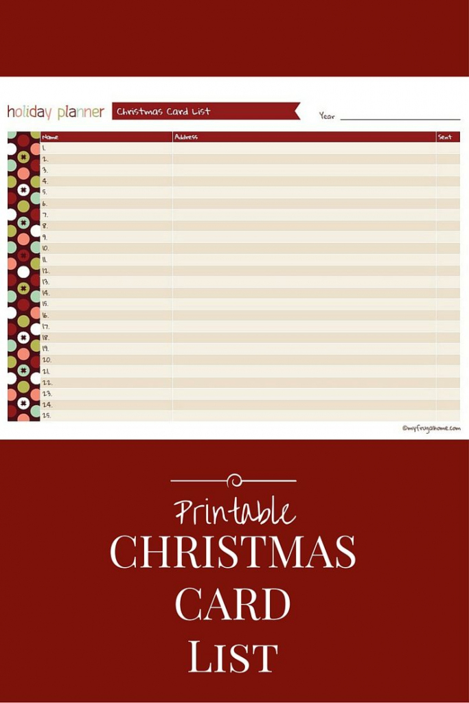 Printable Christmas Card List | Christmas | Pinterest | Christmas | Printable Christmas Card List