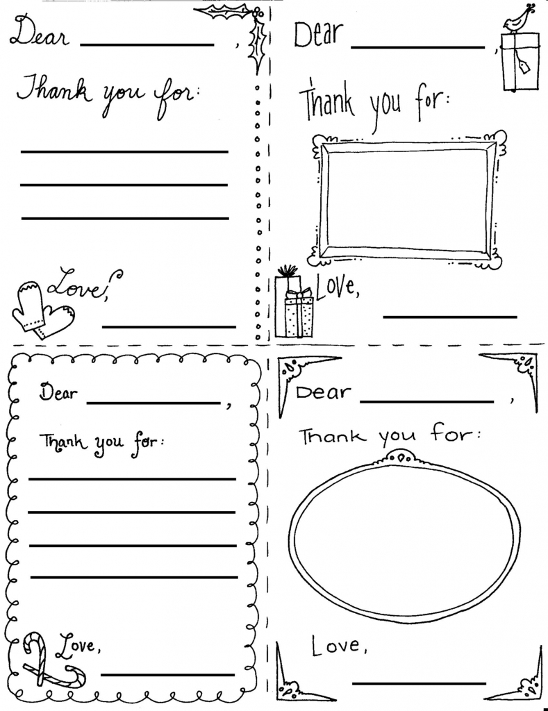 Printable Christmas &amp;quot;thank You&amp;quot; Cards For Children | Holidays | Free Printable Teacher Appreciation Cards To Color
