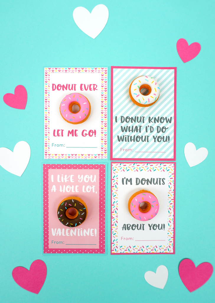 Printable Donut Valentine Cards - Happiness Is Homemade | Homemade Valentine Cards Printable