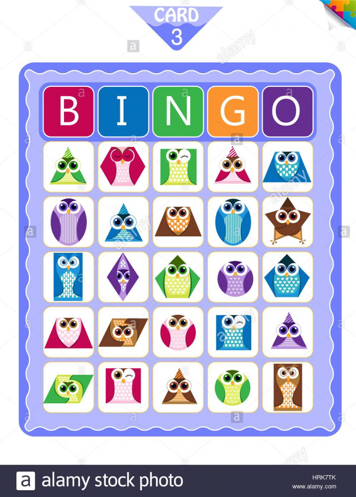 Printable Educational Bingo Game For Preschool Kids With Shapes In | Shapes Bingo Cards Printable