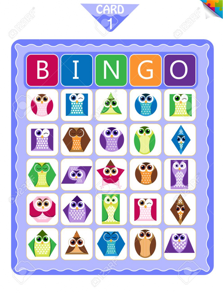 Printable Educational Bingo Game For Preschool Kids With Shapes | Shapes Bingo Cards Printable