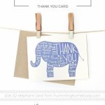 Printable Elephant Thank You Card | Printables | The Best Downloads | Free Printable Volunteer Thank You Cards