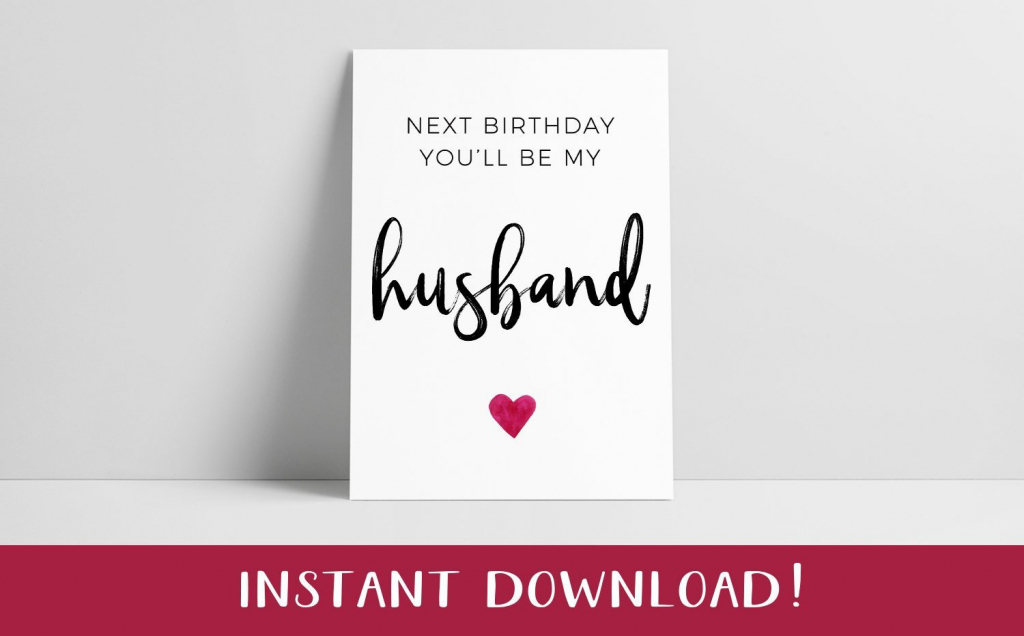 Printable Fiance Birthday Card Next Birthday You&amp;#039;ll Be My | Etsy | Printable Birthday Cards For Fiance