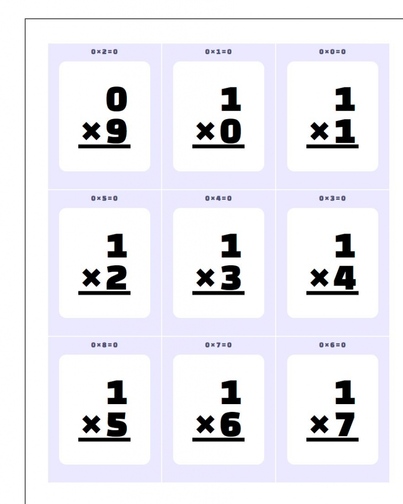 Printable Flash Cards | Flash Cards Multiplication Free Printable