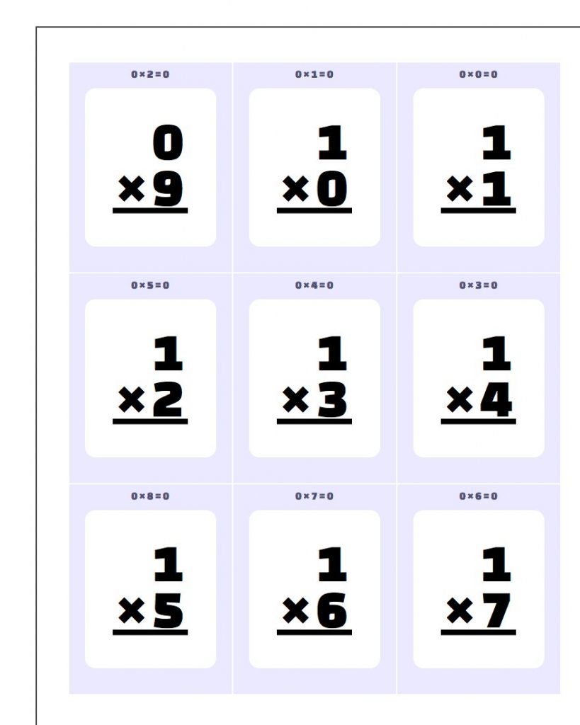 Printable Flash Cards | Math Flash Cards Printable Multiplication