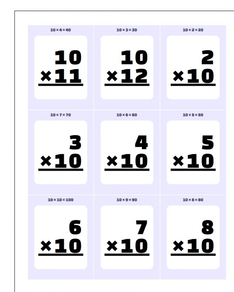 free printable math flash cards