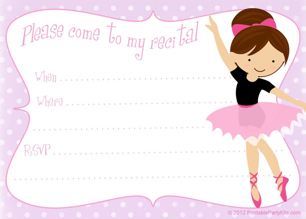 Printable Free Dance Recital Invitation Template From | Free Printable Dance Recital Cards