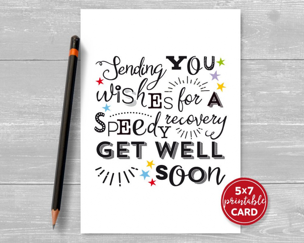 Printable Get Well Card Sending You Wishes For A Speedy | Etsy | Speedy Recovery Cards Printable