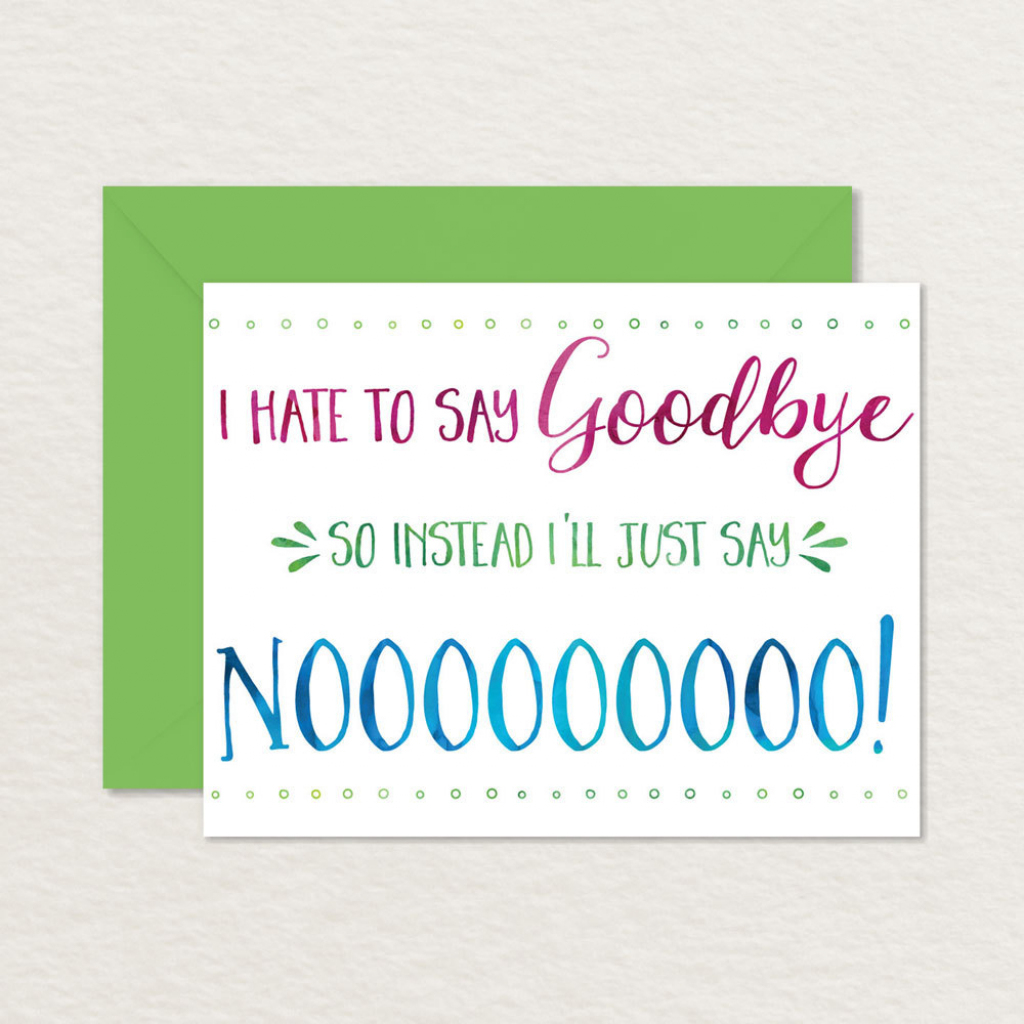 Printable Goodbye Card / Funny Goodbye Card / Printable | Etsy | Free Printable Farewell Card For Coworker