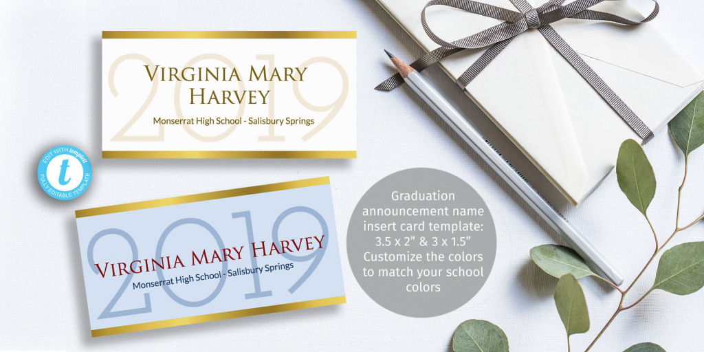 Printable Graduation Name Card Insert Easy To Customize | Etsy | Printable Name Cards For Graduation Announcements