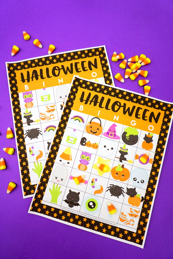 Printable Halloween Bingo Cards - Happiness Is Homemade | Fun Printable Halloween Bingo Cards