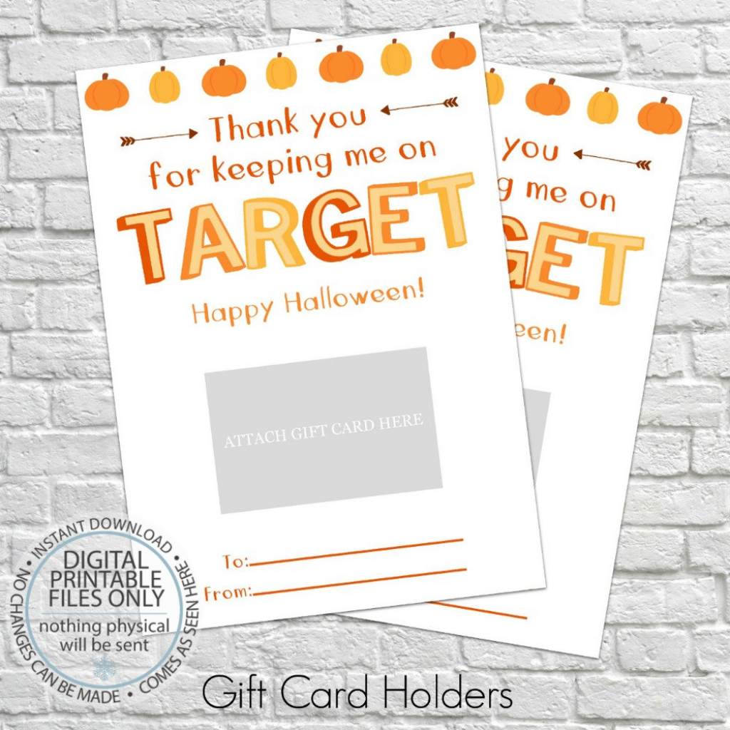 Printable Halloween Gift Card Holder Thank You Gift Card | Etsy | Halloween Thank You Cards Printable