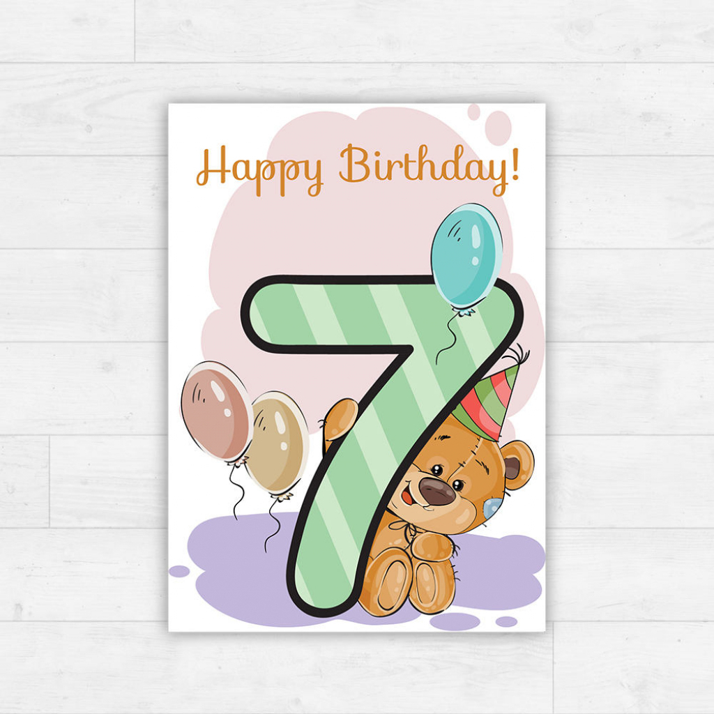Printable Happy Birthday Card / Instant Download / Illustrated | Etsy | 7Th Birthday Card Printable