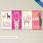 Printable Llama Valentine's Day Cards . Kids Valentines | Etsy | Etsy Printable Valentines Cards