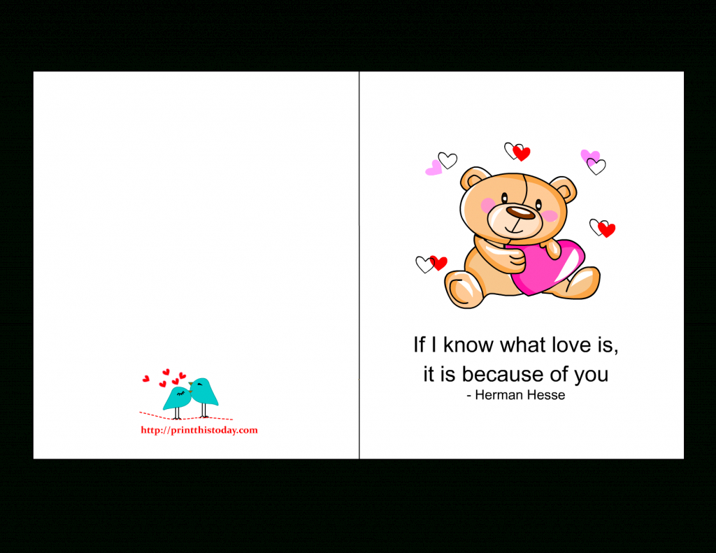 Printable Love Cards With Cute, Romantic And Thoughtful Quotes | Free Printable Love Cards