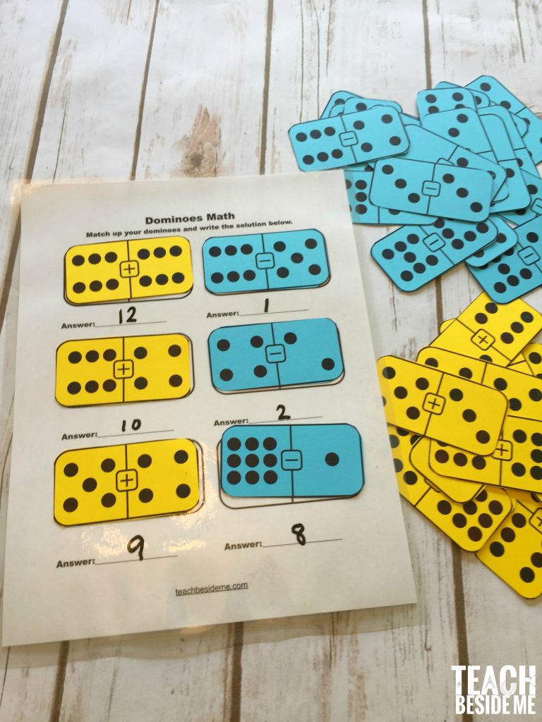 Printable Math Dominoes For Addition, Subtraction – Teach Beside Me | Printable Domino Cards For Math